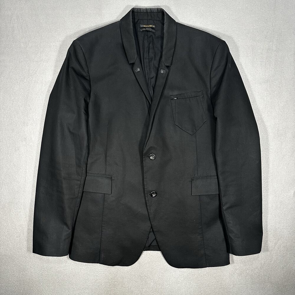 Diesel Men’s Leather Coated Cotton Blazer Sport Coat Black XXL Made in Romania